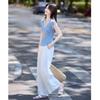 Women's Faux Two-Piece Patchwork Knit T-Shirt