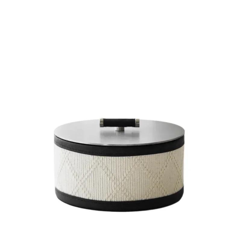 Simple High-grade Leather Storage Box Desktop Finishing Home Jewelry Box Model Room Dustproof With Cover Decoration Ornaments