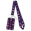 Credential Holder Pink Ribbon Lanyards for Keys Neck Strap For Card Badge Gym Keyring Nurse Accessories