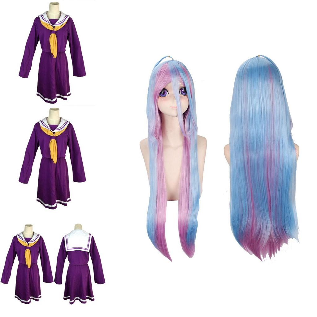 Exquisite No Game No Life Shiro Student Uniform Cosplay Dress Shirt And Tie Set