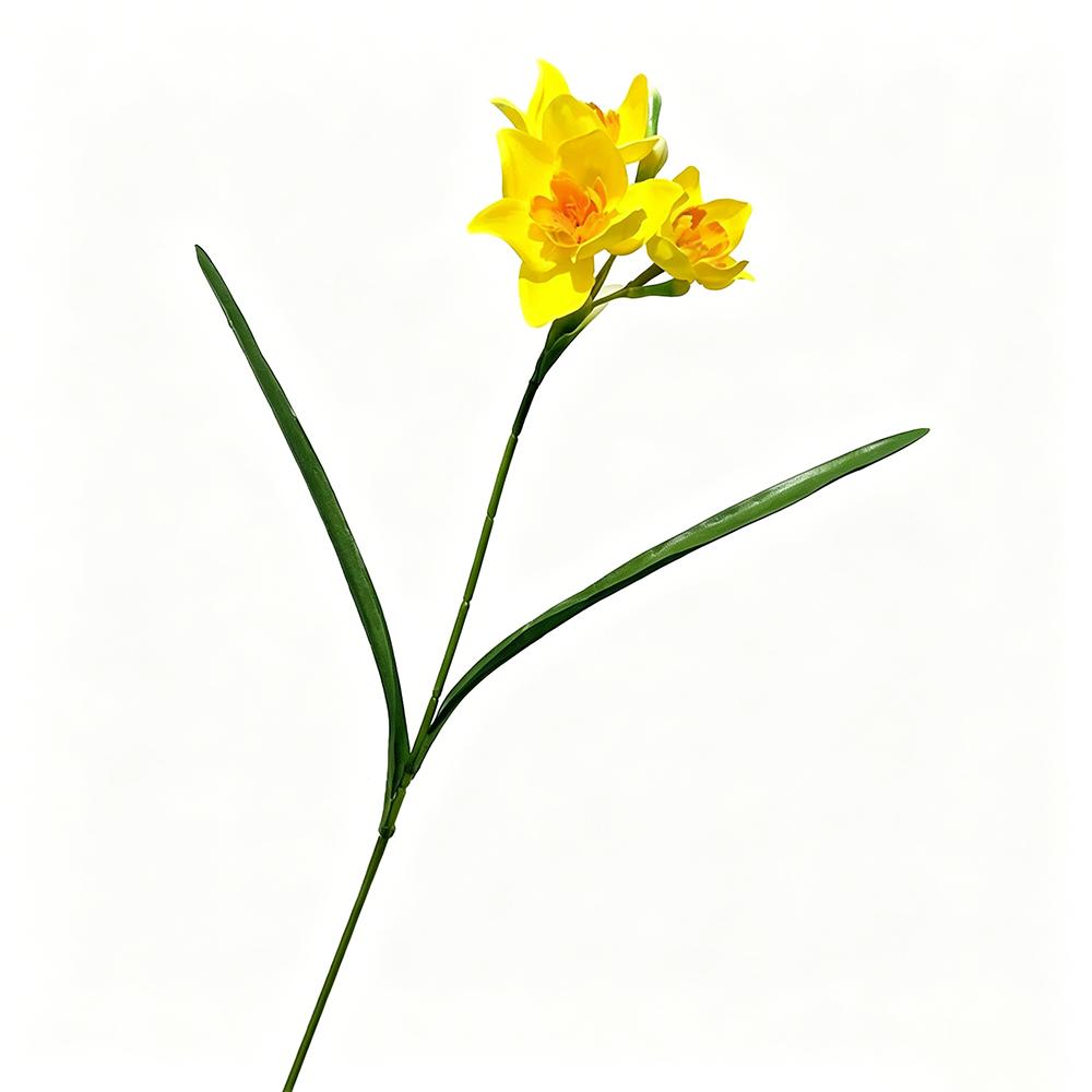 

6PCS Artificial Narcissus Flowers 45cm Fake Daffodil Bouquet Yellow White Home Wedding Party Decoration Desktop floral Decor 45cm 6pcs жёлтый