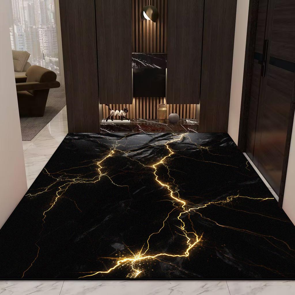 Covor Decorativ Senior Stil Marmură pentru Living Fără Scame Antiderapant Decor Cameră de Jocuri Covor Moale Măsuță de Cafea Mat Ușor de Curățat
