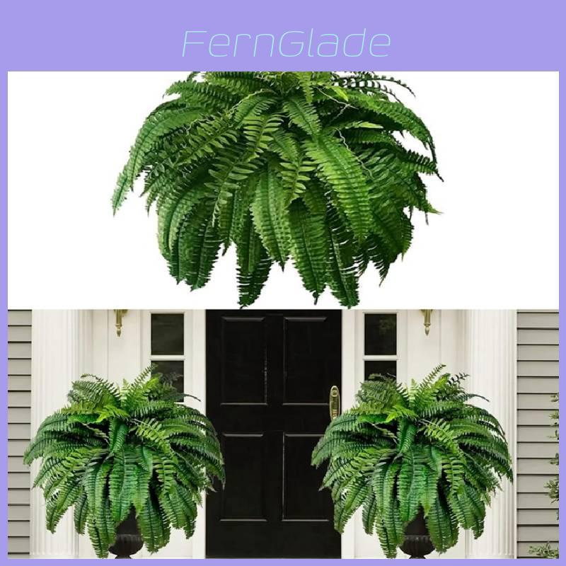 Boston Fern Artificial Plant With Uvresistant Plastic Foliage For Home Decor And Office Space
