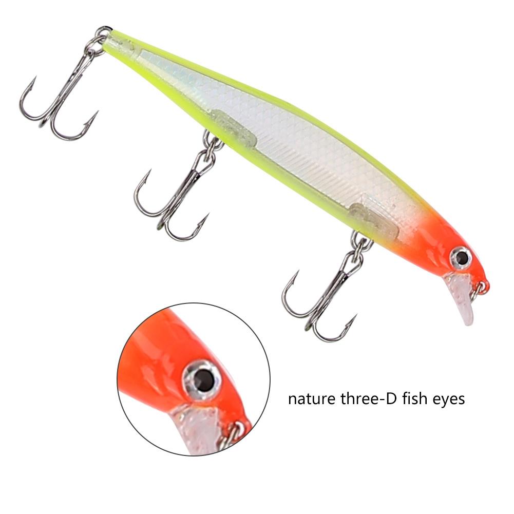 HENG JIA 11CM Vivid Lures Artificial Minnow Fishing Bait with Hooks