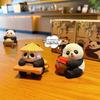 Eight Elegant Panda Car Ornament - Cute Resin Figurine for Desktop Decoration