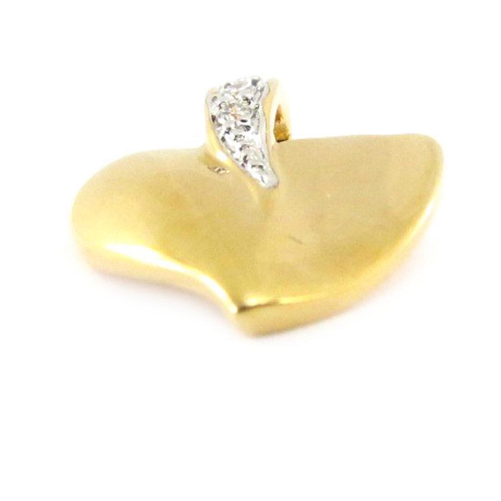 Les Trésors De Lily [D8001] - Gold Plated Pendant 'Coeur Caprice' Golden White - 13x14 Mm