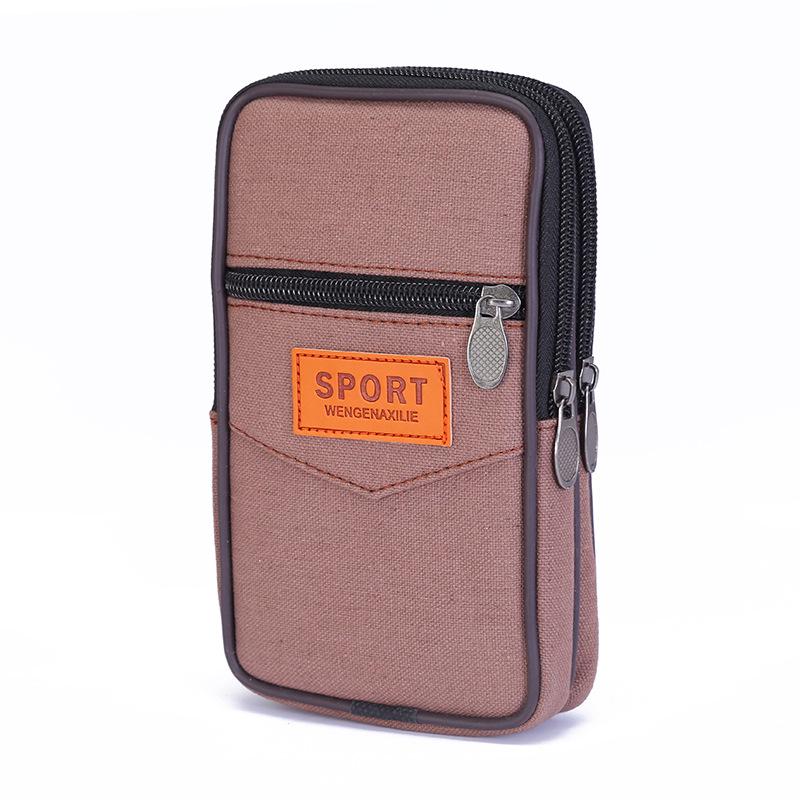 Canvas Reißverschluss Hüfttasche - Unisex, Handy- & Geldbörsenhalter für Laufen oder Bau