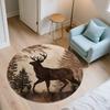 Deer Pattern Round rug,Carpet Rug for Living Room Bedroom Playroom ,Non-slip Floor Mat,Holiday Gifts and Birthday Gifts.
