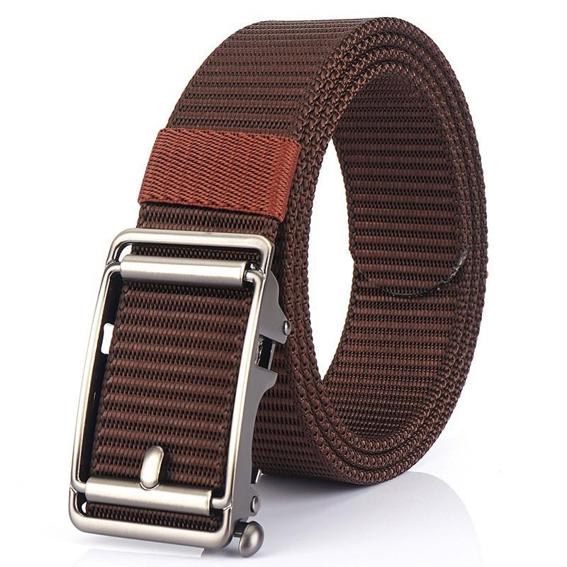 2020 3.5CM Automatic Buckle Nylon Belt Casual Business Canvas Men's Pants