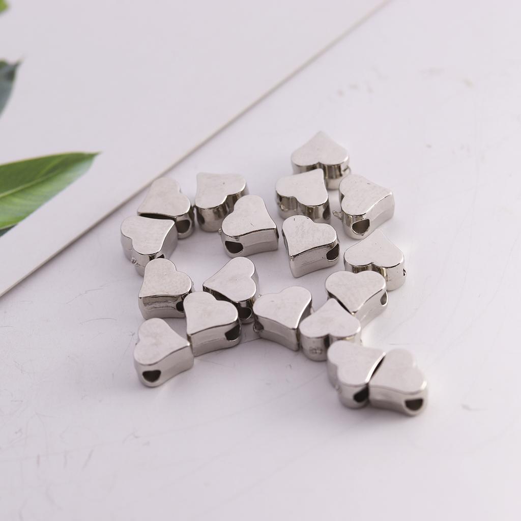 200pcs/Lot Gold Silver Color CCB Beads Heart Shape Loose Spacer Beads for Jewelry Making Findings DIY Bracelet Neklace Accessory
