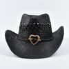 Cappello di Paglia Estivo in Stile Western per Donna, Cappello da Sole da Spiaggia Esterno Intrecciato, Adatto per Eventi a Tema Western, Festival Musicali