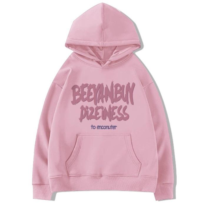 

New letter printed hooded sweater Korean version casual lazy style jacket wholesale 3XL
