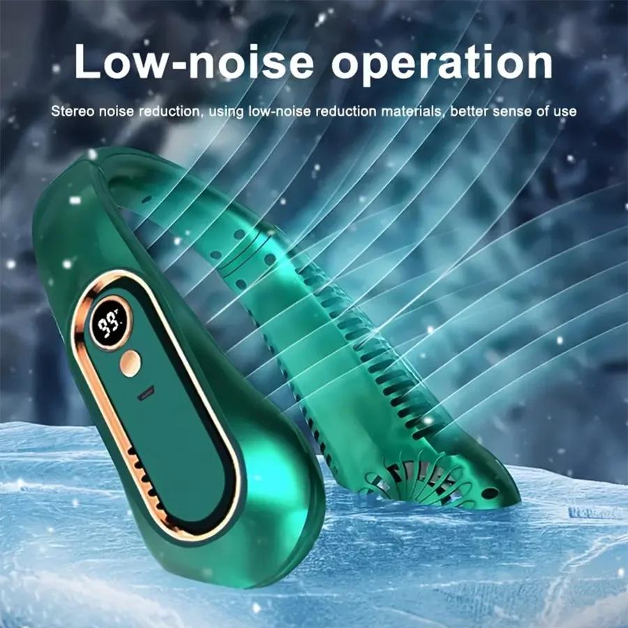 2026 New Best Sellers Wearable Neck Fan Portable Air Conditioner Bladeless Neck Fan Air Cooler 5 Gears and LED Display Screen