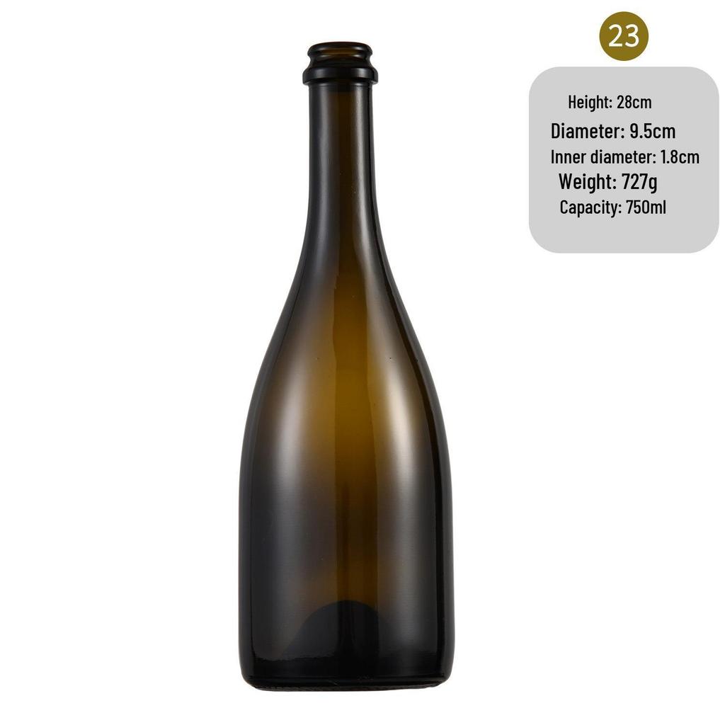 In-Stock Burgundy Green Glass Wine Bottle - Ideal for Red Wine, Liquor, Home Brewing, and Fruit Wine Storage
