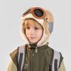 Children's cap winter Boys Girls outdoor velvet warm ear protection Bomber Hat goggles integrated pullover flight cap