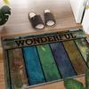 Modern Wood Grain Pebble Door Mat With Polyester Fabric For Home Entrance And Bathroom Use