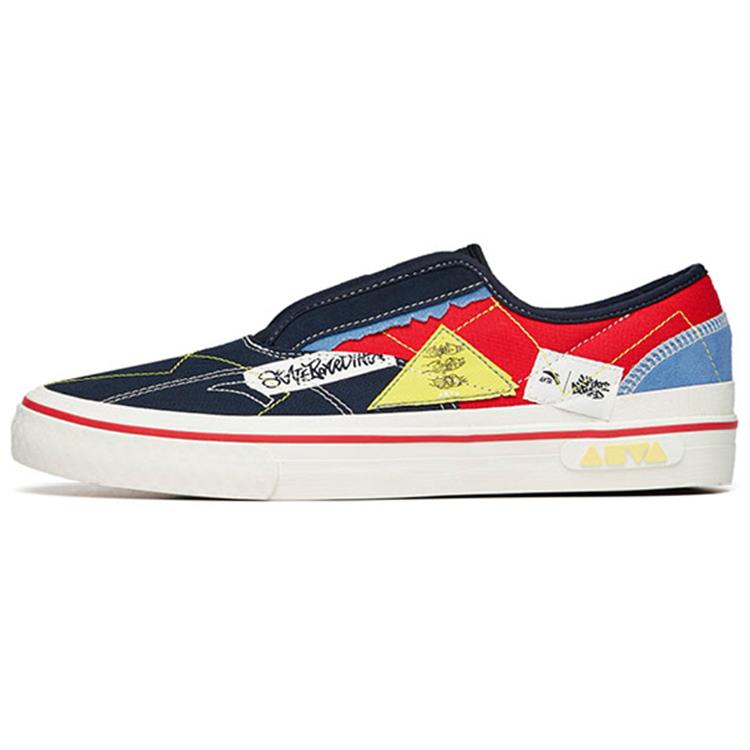 New Anta Qian Xing Low Top Skateboard Shoes Men's Blue Black Red Slip on Version 112228017-8