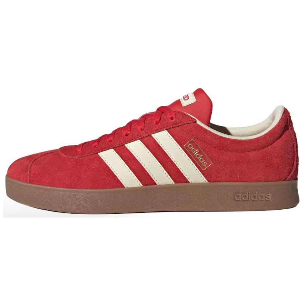 Adidas Vl Court Classic Galloping Iridescent Abrasion Resistant Low top Skateboard Shoes Unisex Red KK3774(Team1283-)