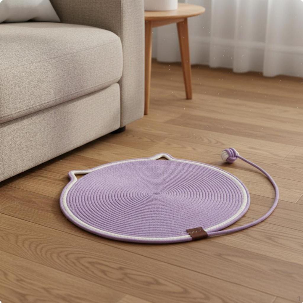 Round Cat Scratch Mat LowShed Scratching Pad for Indoor Cats, Kittens Pink 35CM