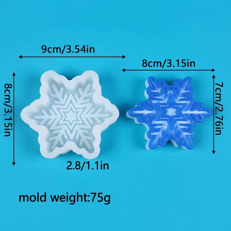 Christmas Snowflake Shaped Silicone Mold Handmade Chocolate Biscuit Cake Decoration Baking Tool DIY Candle Resin Casting Mold