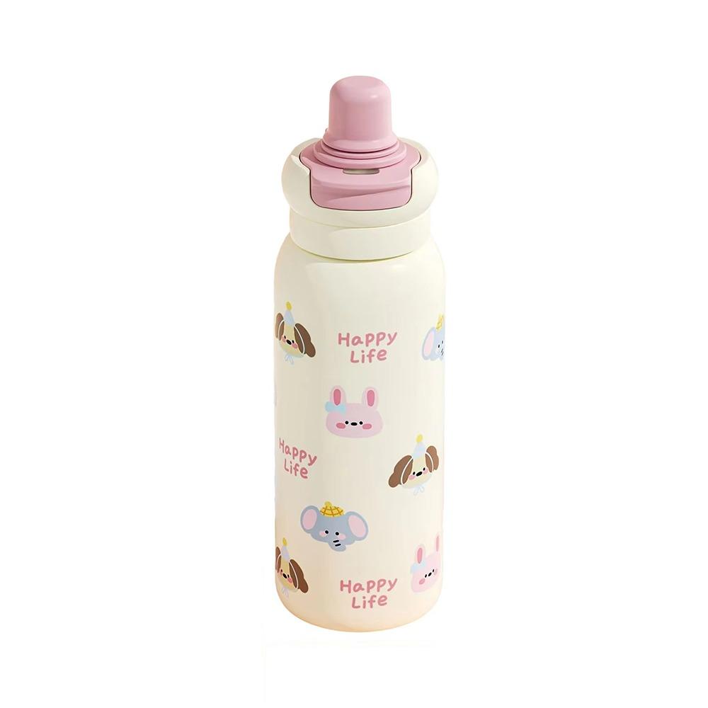 620ml Capacity Vacuum Insulated Water Bottle High-Capacity Straw Travel Cup  Student