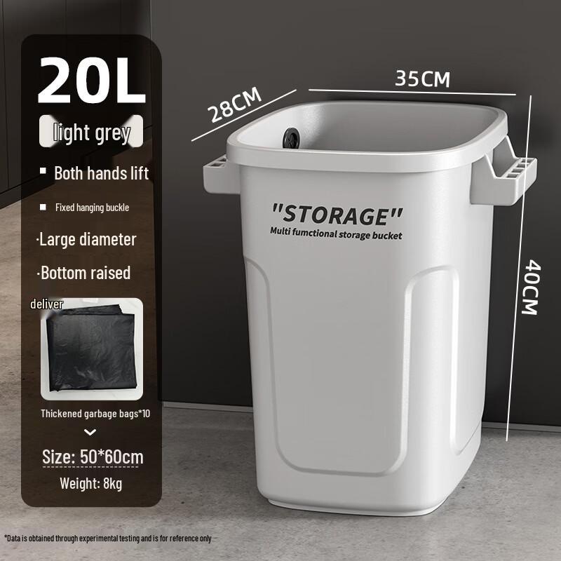 Versatile 20L Plastic Trash Can