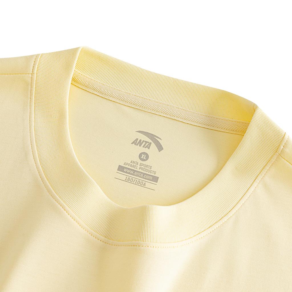 Anta Loose Fit Short Sleeve Knitted T-Shirt Summer 2026 Unisex tops Banana-Yellow 972628102-5