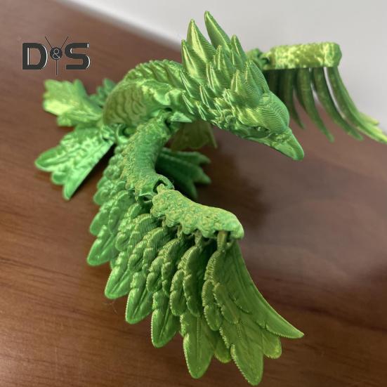 3D Printed Phoenix Figurine Movable Joints Colorful Bird Figure Articulated Animal Model Fidget Toy Home Office Desktop Decoration Ornament