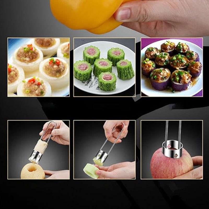 Stainless Steel Fruit Core Remover Apple Pear Bell Peppers Pitter Extractor Tool Versatile Vegetable Core Puller Kitchen Gadgets