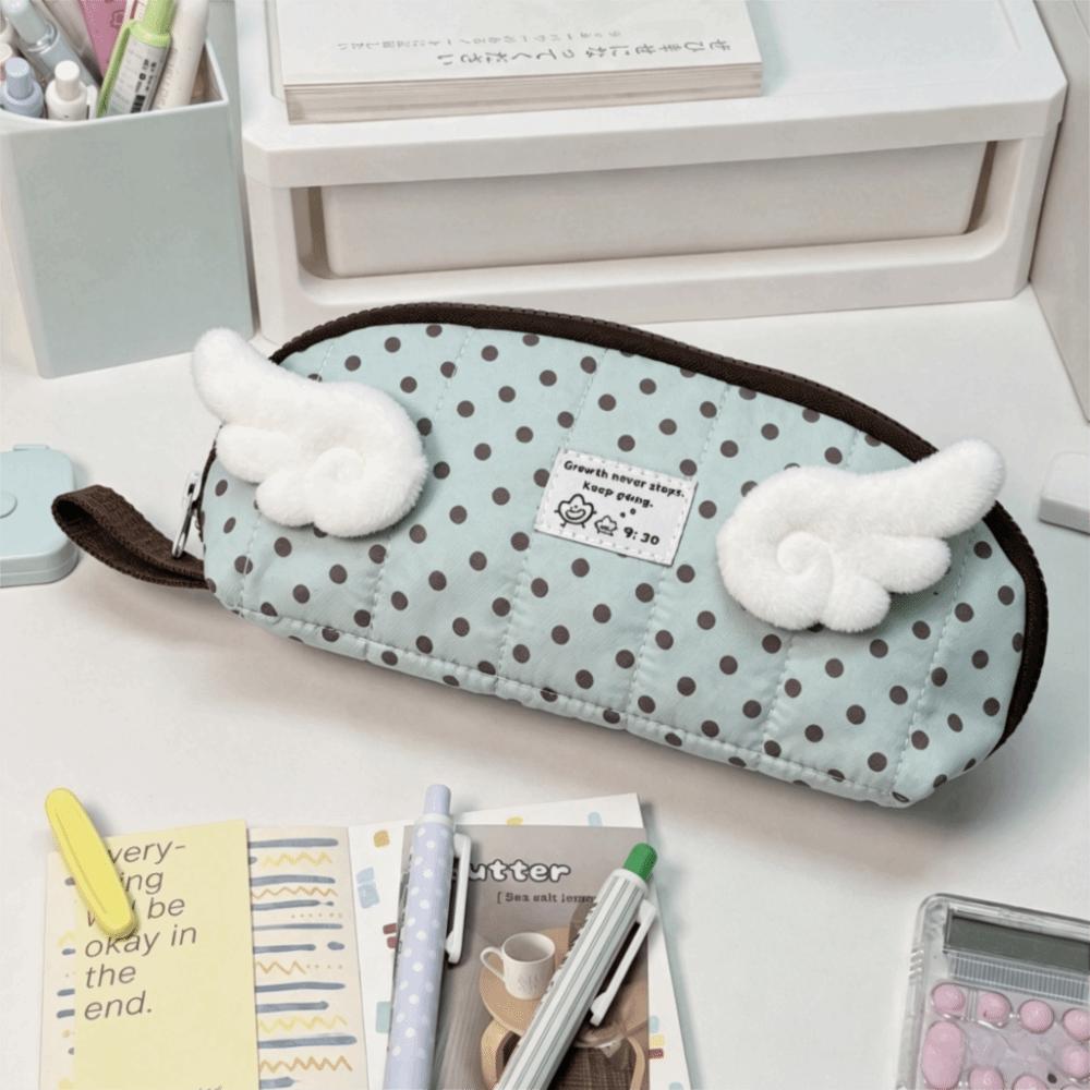 Mehrschichtige Stifttasche Polka-Dot-Print Federmäppchen Ins Federmäppchen Schulbedarf