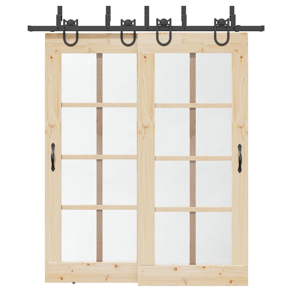 Vidaxl System Do Montażu Drzwi Przesuwnych, 200 Cm, Stal, Czarny