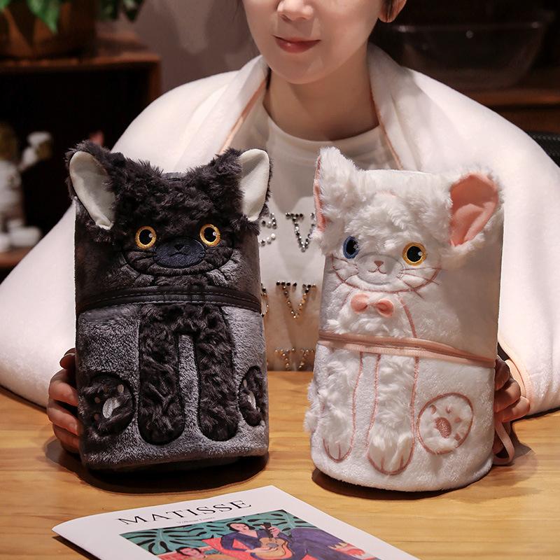 Cartoon Devon Cat Blanket Small Blanket Girls Office Nap Air Conditioning Leg Covered Blanket Students Lunch Break Roll Blanket