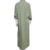 Women Summer Maxi Dress Loose Turn Down Collar Long Sleeves OL Cardigan Commute Daily Wear Pure Color Single Breasted Long Dress