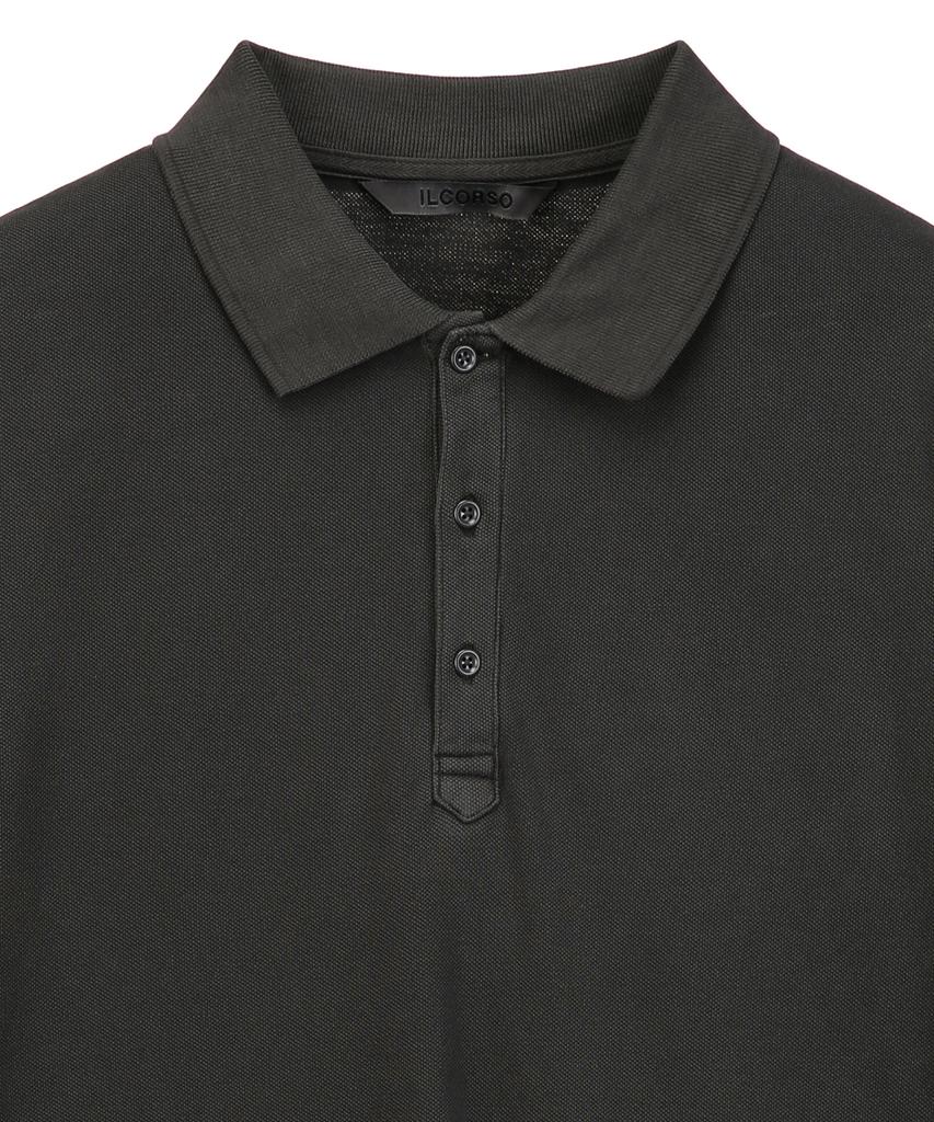 IL CORSO Washed Polo Shirt Dark Grey Iets5F002Cg