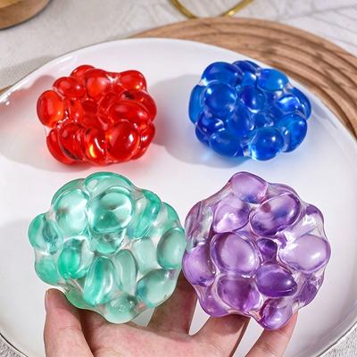 Vibrant Squishy Gemstone Ball Squeeze Toy Funny Plasticity Transparency Ball Fidgets Toys Relaxation Anxiety Relief Toys Gifts