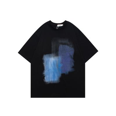 Trendiger Sommer Neuer Nischen-Design mit Verstreutem Nebel, Amerikanischer Retro High Street Paar mit Nebeligen Kurzen Ärmeln
