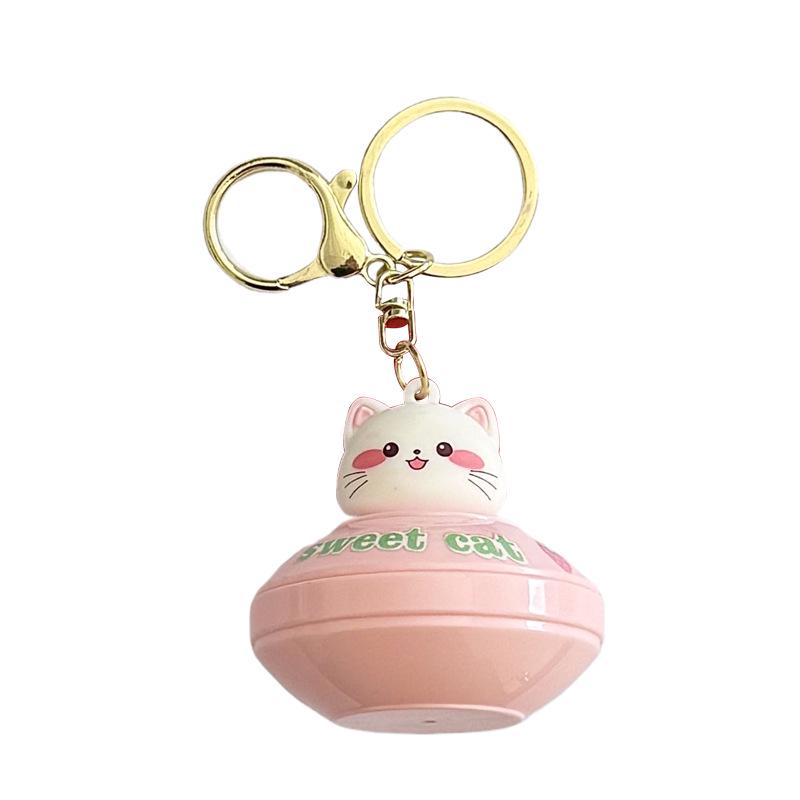 Adorable Cartoon Cat Flying Disc Keychain and Bag Charm