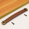 Durable Leather Furniture Handles Universal with Screws Kitchen Cabinet Handles Wardrobe Drawer Door Pulls
