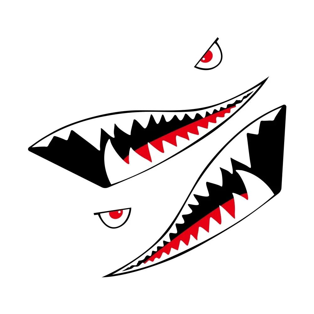 

2PCS Shark Mouth Teeth Die Cutting Car Stickers Window Bumper Vinyl Decals Personalized Auto Body Decoration Decals Accessories 150cmx50cm
