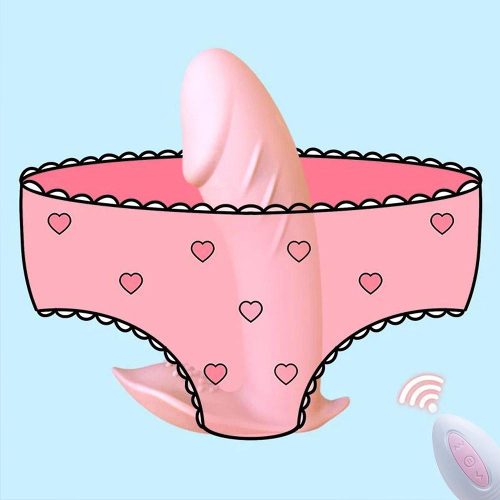 Trådløs fjernkontroll Dildo Vibrator Truser for Kvinner Klitstimulator Voksen Sex Maskinbutikk Kvinnelig Klitoris Onani Erotisk leketøy