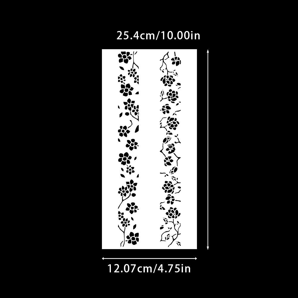

Шаблон із квітковим візерунком для щоденників: Декоративний трафарет для фарбування розпиленням