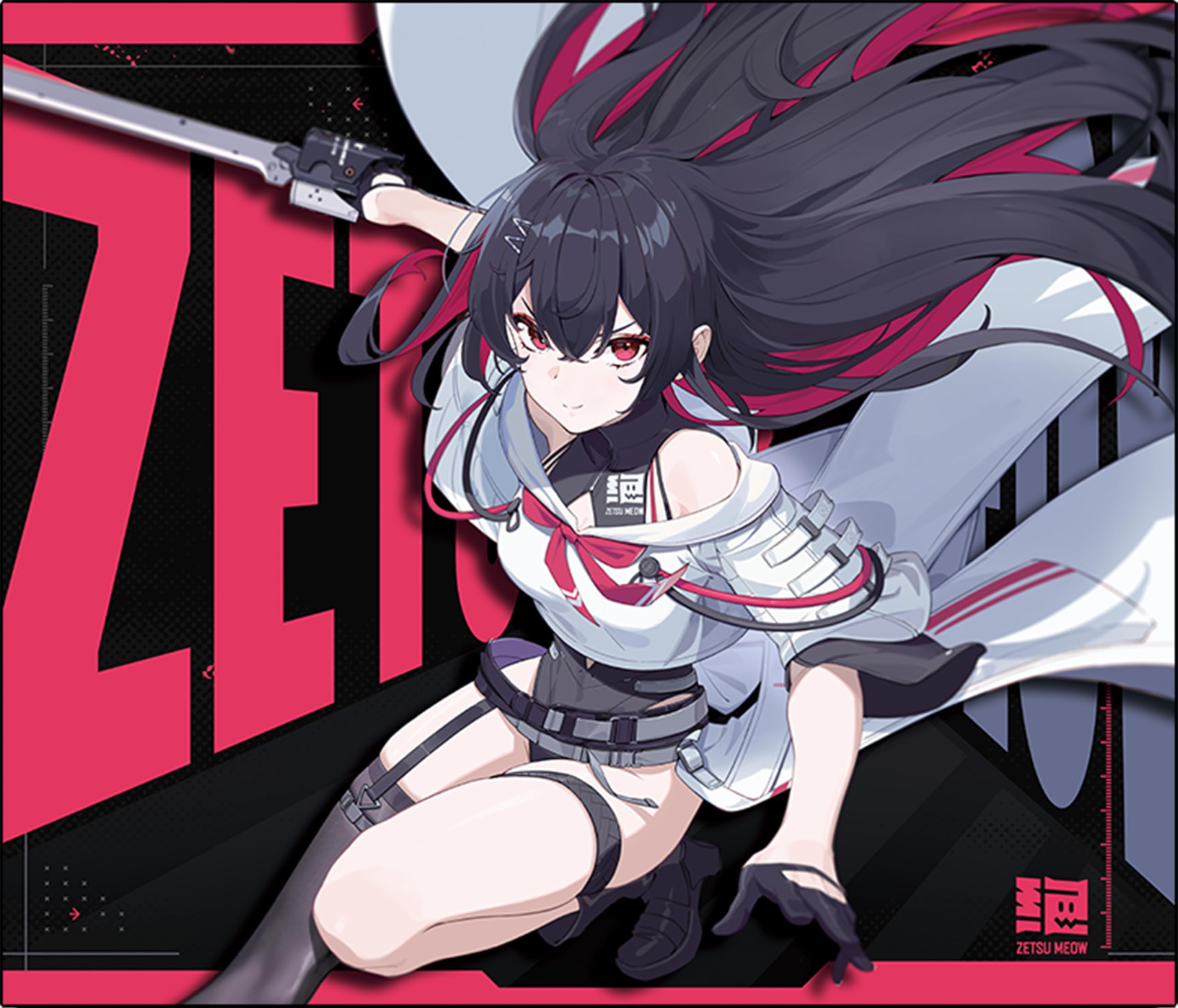 

ZETSUMEOW Yaiba Gaming Mouse Pad Cloth Control Balance XL Size XSOFT 490 x 420mm 4mm Japanese SlimFlex Base Illustration Edge Processing Flat