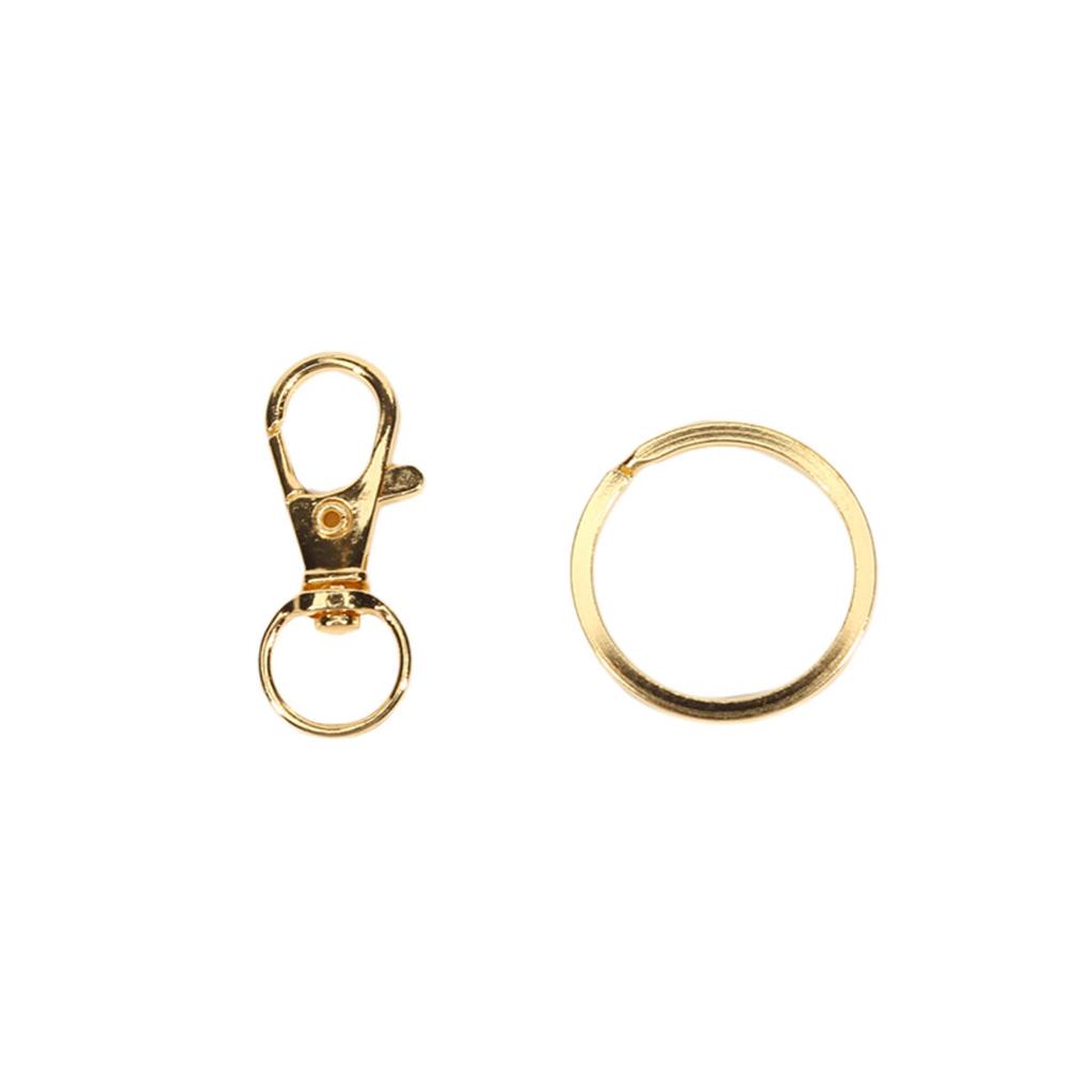 25Pcs Swivel Clasps Set Lanyard Snap Hooks with Key Chain Rings Keychain Clip Hooks for DIY Jewelry Necklace Bracelet Making Handcrafts Supplies