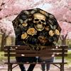 1PC Skull Flowers Umbrella-8-Rib Reinforced, Automatic Open, Lightweight & Durable, Fashion Accessory for Outdoor-D318