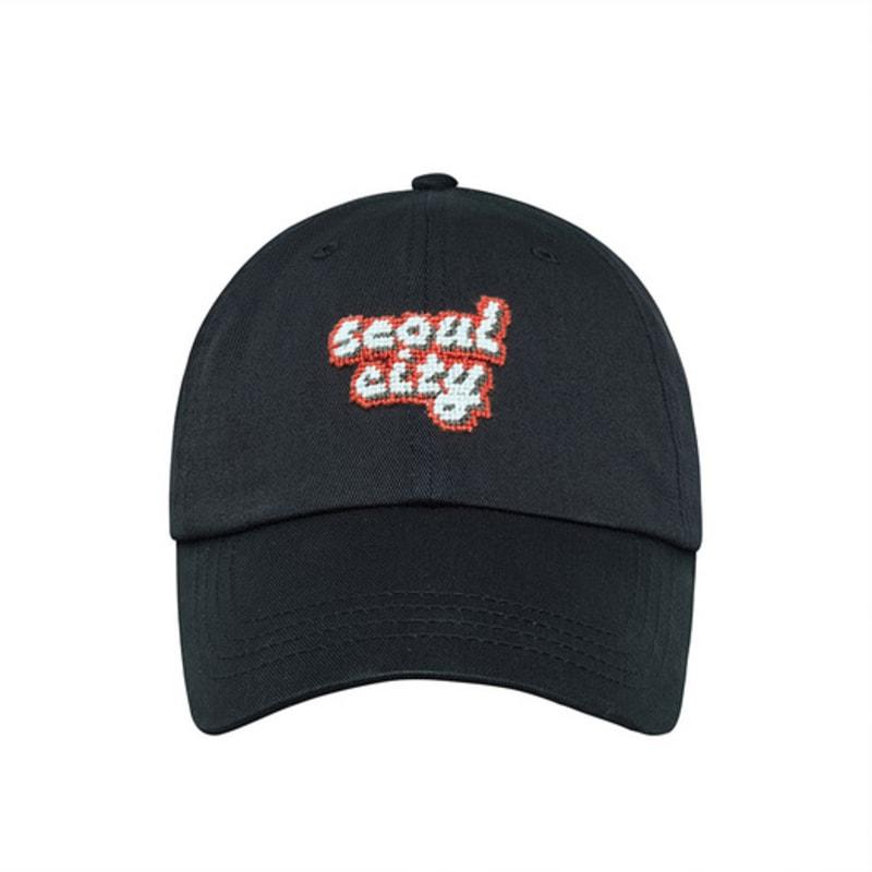 

LOLONG SEOUL CITY NEEDLEPOINT HAT - BLACK FREE
