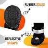 Hunde Latzhosen Stiefel, Wasserdichte Hunderegenstiefel, Welpen Schneeschuhe für den Winter, Schmutzabweisende Hose Verstellbare Latzhose für Outdoor-Spaziergänge & Pfotenschutz