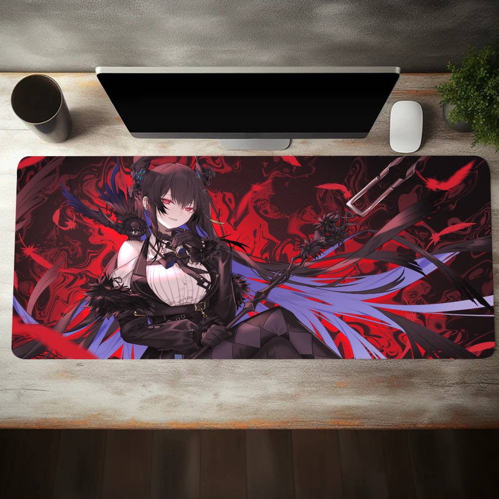 Anime Hololive Girl Nerissa Ravencroft Mouse Pad Large Gaming Keyboard Mat LockEdge Rubber Computer Office Accessories