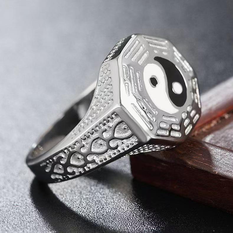 Ethnic Retro Yin Yang Tai Chi Open Ring