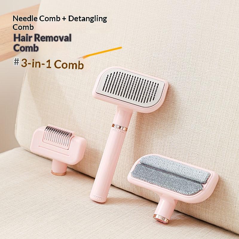 Dog Grooming Comb Pet Hair Remover Brush Pet Grooming Tool Dog Cat Long Pin Self Cleaning Slicker Pet Grooming Brush