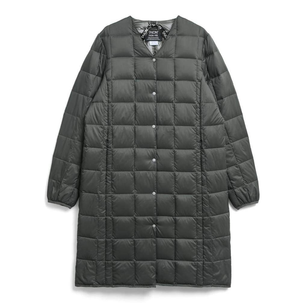 Taion Down Dark Charcoal Women's W101-LONG Jacket,